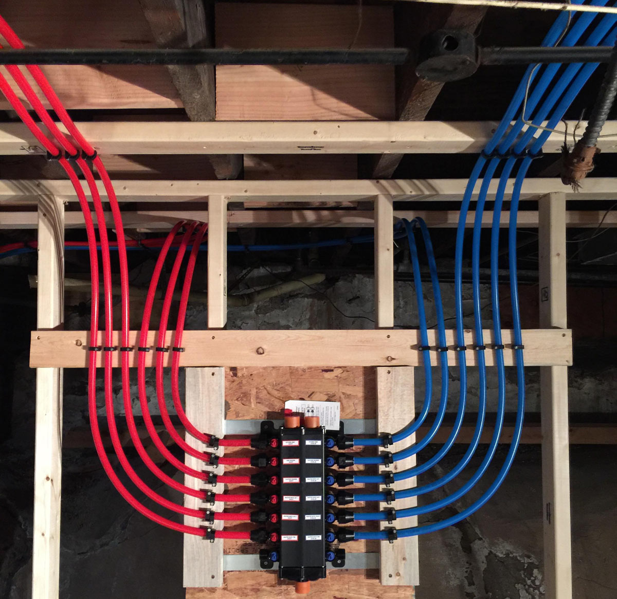 Pex plumbing pipes in old house